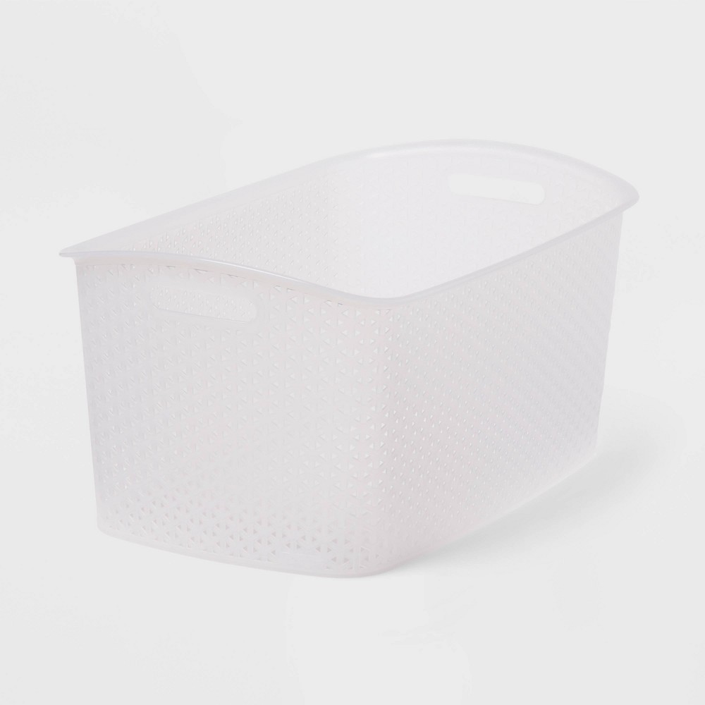 Case Pack Of 3))-Weave Jumbo Decorative Storage Basket Translucent - Brightroom™: Portable, Nesting, Stackable, Large Rectangle Bin