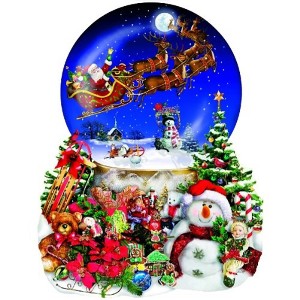 Sunsout Santa's Snowy Ride 1000 pc Special Shape Christmas Jigsaw Puzzle 95302 - 1 of 4