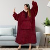 PAVILIA Faux Shearling Wearable Blanket Hoodie, Cozy Oversized Hooded Sweatshirt Adults, Warm Fleece Big Pocket - 3 of 4