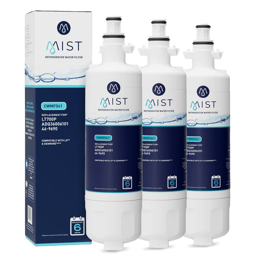 Mist LT700P Compatible with LG LT700P, ADQ36006101, Kenmore 46-9690 Refrigerator Water Filter (3pk)