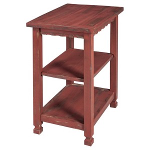 Country Cottage 2 Shelf Wood End Table Antique Finish - Alaterre Furniture - 1 of 4