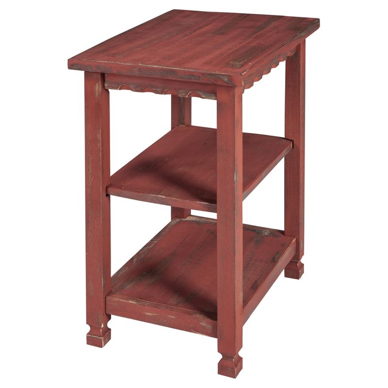 Country Cottage 2 Shelf Wood End Table Antique Finish - Alaterre Furniture, 1 of 7