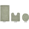 Edge Bath Rug 100% Premium Cotton Ultra-Soft Water Absorbent Tufted Solid Reversible 3 Piece Bathroom Rug Set for Machine Washable Bathmat - 2 of 4