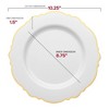 Smarty Had A Party White w/ Gold Rim Blossom Plastic Dinnerware Set - 120 Sets - 3 of 4