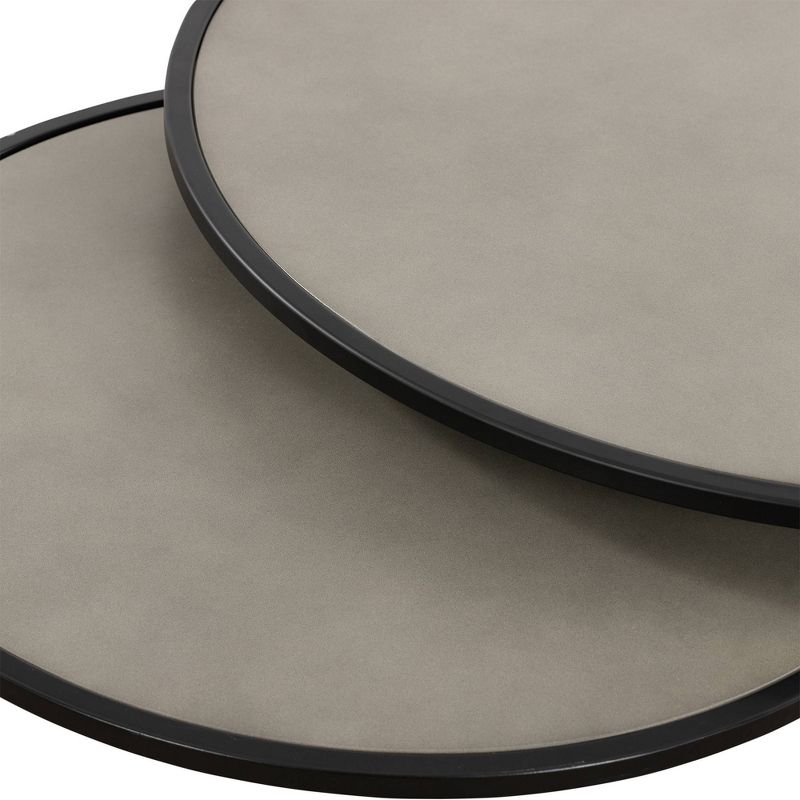 Set of 2 Rina Concrete/Metal Nesting Coffee Table Gray/Black - Armen Living, 6 of 9