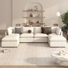 136" Large U-Shape Modular Sectional Sofa with Solid Wood Frame, 2 Large Chaises, Removable Ottomans - 2 of 4