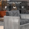 POCASSY Outdoor Round Wicker Patio Couch, Luxury High Back 3-Seater Sofa with Trapezoidal Back Cushion for Porch Garden Pool - 4 of 4