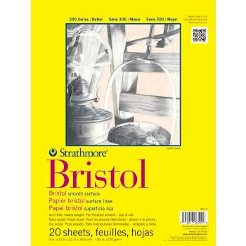Strathmore 300 Series Smooth Bristol Pad, 9 x 12 Inches, 100 lb, 20 Sheets