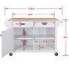 NicBex Mobile Kitchen Island Cart Kitchen Carts on Wheels with Storage, 2 Drawers, 2 Cabinets and Open Shelves for Kitchen, Gray - 2 of 4