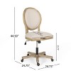 Fabric Swivel Office Chair with Adjustable Height,Armless Chair with Rolling Caster,French Country Office Chair for Home Workspace-Coolbibila - 4 of 4