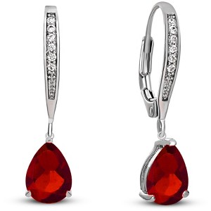Guili Sterling Silver Rhodium Plated Teardrop CZ Earrings in Various Colors, A Sparkling, Elegant Collection for Timeless and Stylish Looks - 1 of 4