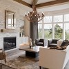 BAOURE Rustic Foyer Chandelier 8 Light Farmhouse Candle Style Light Fixtures, 30in Vintage Faux Wood Chandeliers for Dining Room Entryway, Brown - 2 of 4