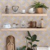 Tempaper & Co.® Faux Grasscloth Fans Removable Peel and Stick Wallpaper, Canary Gold, 56 sq ft: Vinyl, Geometric, Self-Adhesive - 4 of 4
