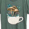 Women's - Instant Message - Coffee Cup Flowers Short Sleeve Graphic T-Shirt - 2 of 4
