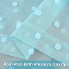 Dot Jacquard Sheer Voile Curtain for Girls’ Room, Pom Pom Linen-Textured Window Panel, Grommet Top, Blue, 52 x 84 Inch - 4 of 4
