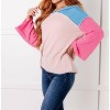 Women's Textured Color Block Pullover Hoodie - One Eleven North - 3 of 4