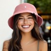 Dalix Lil Peace Sign Cotton Embroidered Cotton Cap Outdoor Bucket Hat Womens - 3 of 4