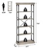 Industrial Bookshelf Wood Bookcase 6 Tier Storage Open Rack Shelf with Metal Frame Rustic Tall Standing Bookshelves Large Display Rack for Bedroom - 2 of 4