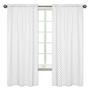 Gray & White Curtain Panels - Sweet Jojo Designs , Gray White