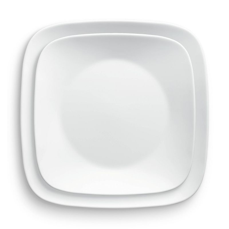 Corelle Square Vitrelle Plates (10.25&#34;) White - Set of 6, 4 of 5