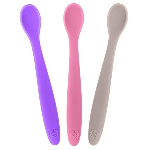 WeeSprout Silicone Baby Spoons, First Stage Infant Feeding Utensils With Soft-Tip, Set of 3 - 1 of 4