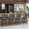 Costway 26.5'' Swivel Bar Stool Counter Height with Curved Backrest & Rubber Wood Legs - 2 of 4