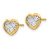 Black Bow Jewelry 8mm Diamond-Cut Heart Post Earrings in 14k Yellow Gold & White Rhodium - 2 of 4