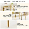 Syemin Round Side Table Coffee Table with Tempered Glass Top and Metal Legs for Modern Living Room, Clear, 42"*42"*29.5" - 3 of 4
