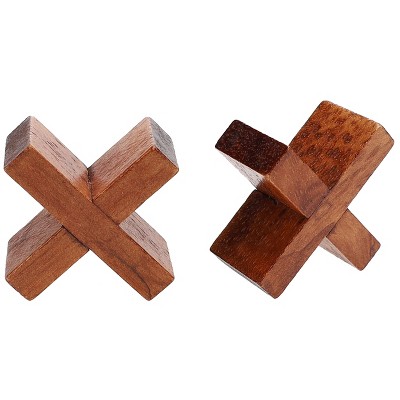 Handcrafted Wooden Tic Tac Toe Board Game with Solid Wood Pieces