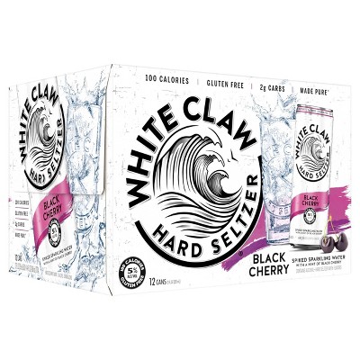 White Claw Black Cherry Hard Seltzer - 12pk/12 fl oz Slim Cans