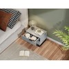 Hotraffy 22inches Gray Nightstand with 2 Drawer - 2 of 3