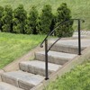 VEVOR Handrails for Outdoor Steps, Fit 1 or 3 Steps Outdoor Stair Railing, Black Wrought Iron Handrail, Flexible Front Porch Hand Rail, Black - 2 of 4