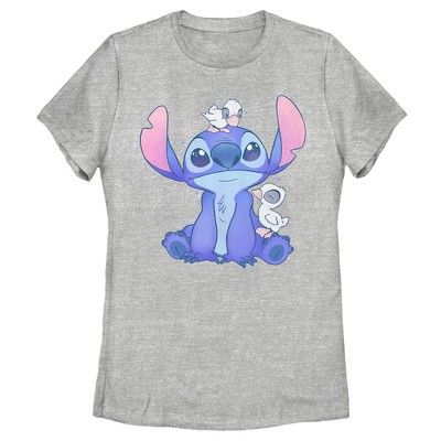 Women's Lilo & Stitch Hanging With Ducks T-shirt - Athletic Heather ...