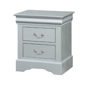 TIRAMISUBEST Philippe Platinum Finish Nightstand - Silver grey Mobile File Cabinet - 1 of 4