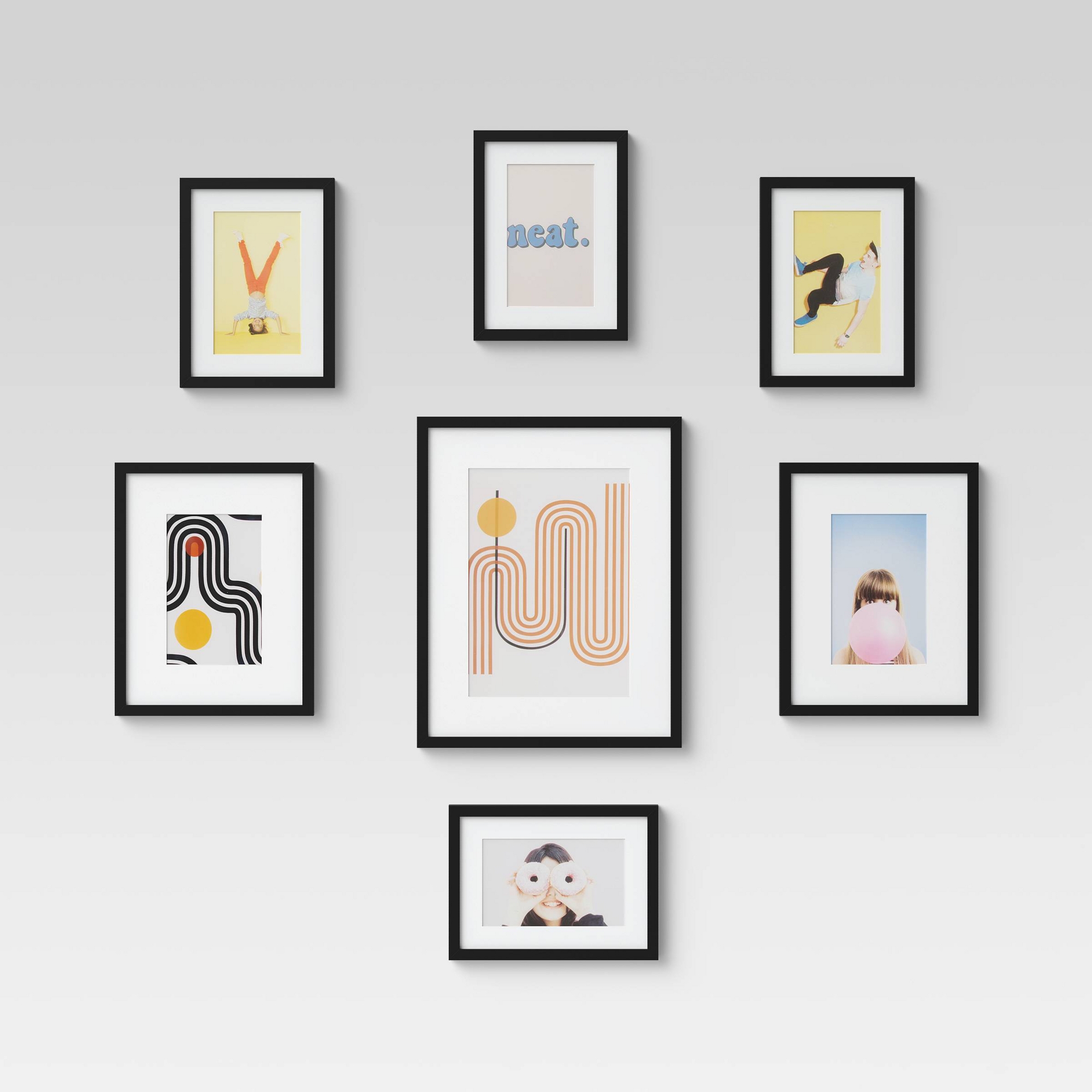 Set of 7 Gallery Frame Set Black - Room Essentials™