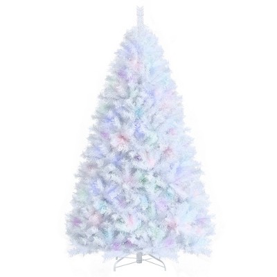 Costway 8ft White Iridescent Tinsel Artificial Christmas Tree with 1636  Branch Tips