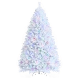 Costway 7ft White Iridescent Tinsel Artificial Christmas Tree with 1156 Branch Tips - 1 of 4