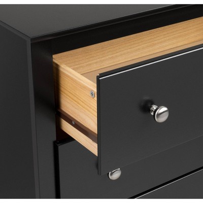 Sonoma Black 2-Drawer Nightstand with Nickel Knobs