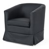 27.36" Wide Swivel Chair for Living Room, Upholstered Armchair with Foam Cushion, Pine Wood Frame and 360° Rotation - 4 of 4