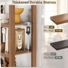 Rattan Bookcase, Tall Bookshelf with Adjustable Shelf, Storage Cabinet, Walnut - 4 of 4