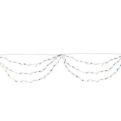 Brite Star 150ct Mini Swag String Lights Multi-Color - 8.75' White Wire