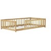 Grungis Twin Size Floor Bed for Kids,Modern Wood Toddler Bed with Heightened Safety Guardrails,Montessori Bed for Bedroom - 4 of 4