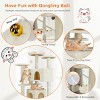 SEVOBAL 54 "Cat Tree Tower Cat Tree Cat Scratching Post Cat Tower Pet Sisal Grab Post Indoor Apartment Plush Toys Rest Play, Beige, 53.9"*19.5"*53.1" - 4 of 4