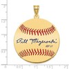 Black Bow Jewelry 14K Gold Plated Bill Mazeroski Signature LG Enamel Baseball Pendant - 4 of 4