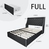Bed Frame with 4 Storage Drawers and Charging Station, Button Tufted Upholstered Platform Bed with Storage - 2 of 4