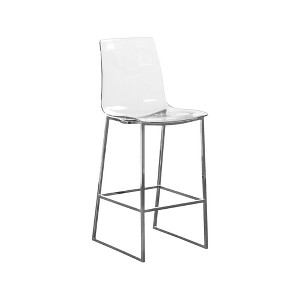 Meridian Furniture,Lumen Chrome Metal/Lucite Polycarbonate Stool - 1 of 4