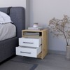 TiramisuBest Philadelphia Nightstand Two Drawers Concealed Shelf Black All Metal Railings Pulls Bedroom Living Room Bedside Storage - 4 of 4