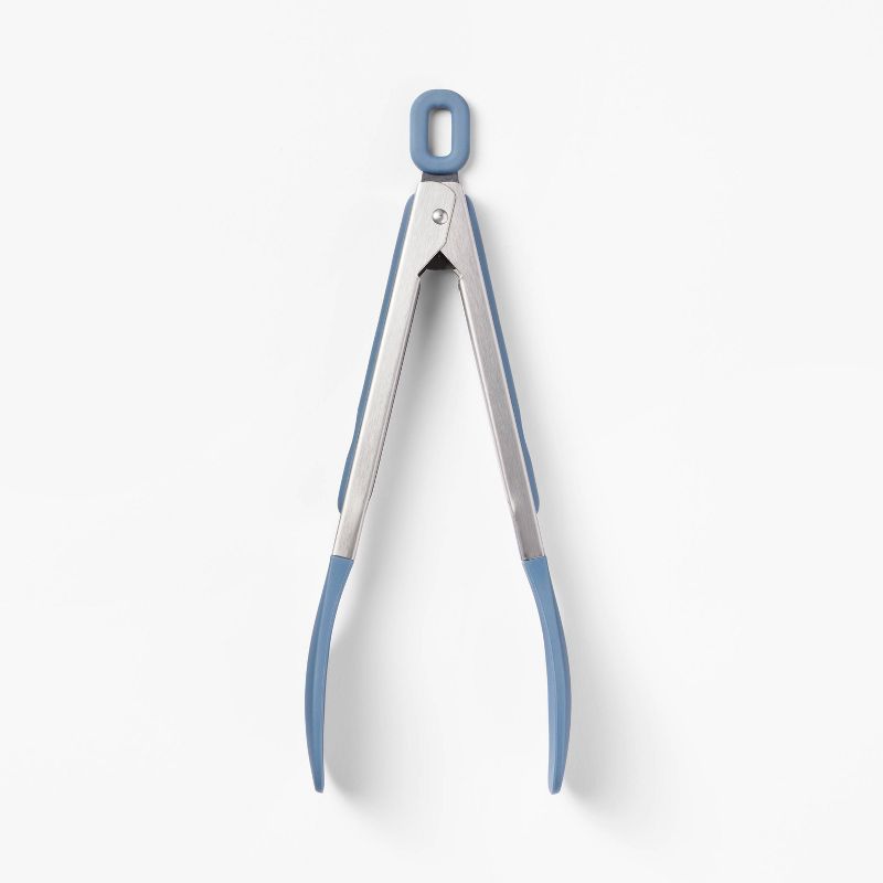 Silicone and Stainless Steel Mini Tong Blue - Figmint&#8482;, 1 of 4