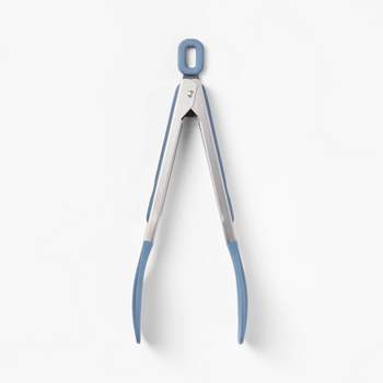 Silicone and Stainless Steel Mini Tong Blue - Figmint™