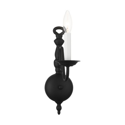 Black Traditional Colonial 1-Light Wall Sconce